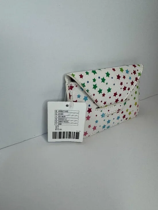 Urban Outfitters White Star Print Card Wallet Rainbow NWT - Picture 3 of 3